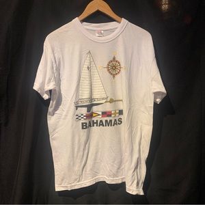 Vintage Bahama Tee Sailing Boat  T-shirt Dorsett Tee’s  Sz XL 21x28 Used S/S